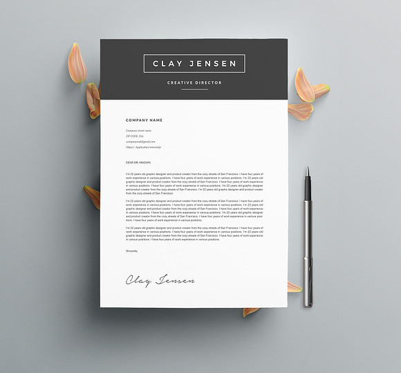 Modern Resume Template "CLAY" A4 in Resume Templates - product preview 2