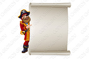 Pirate Captain Cartoon Scroll