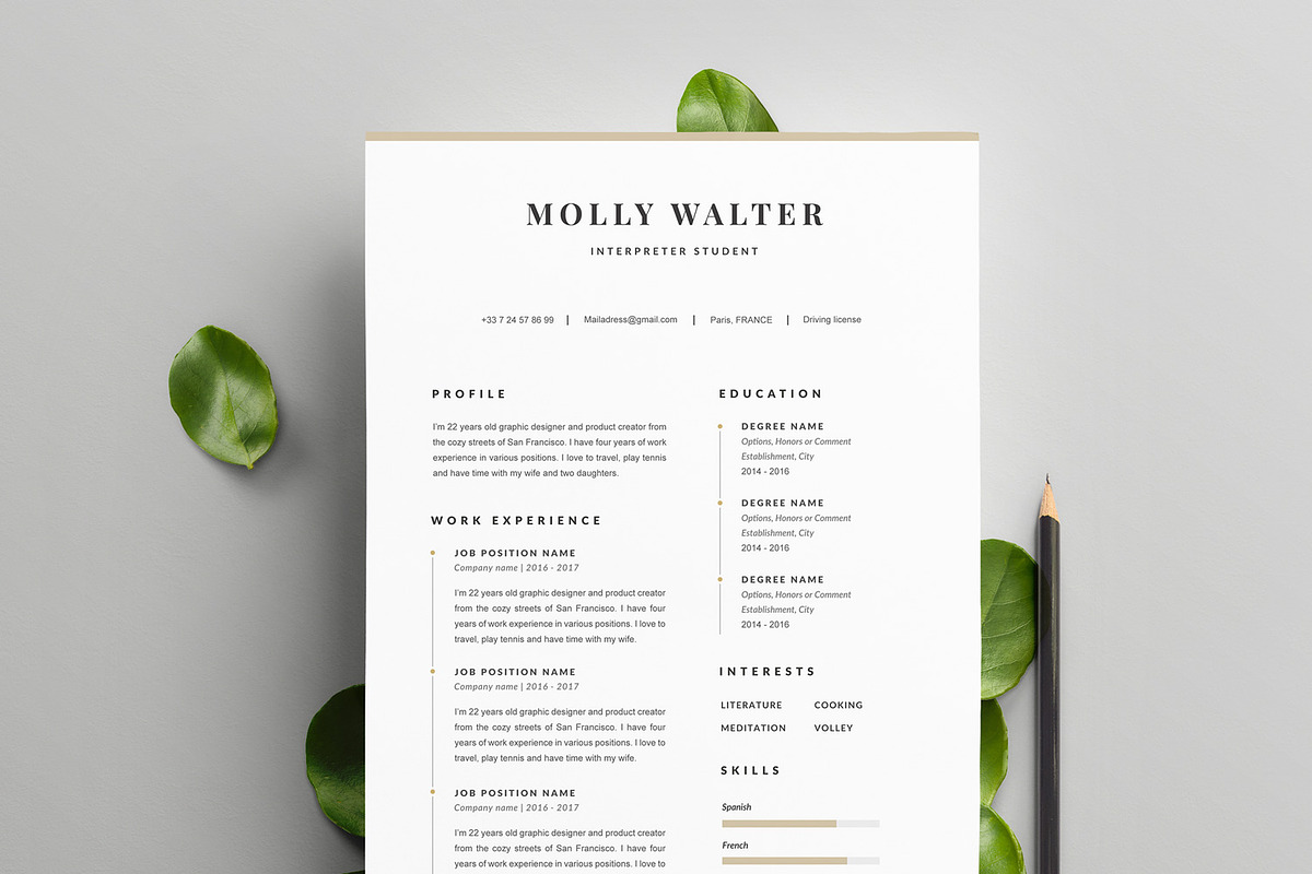 Modern Resume Template " MOLLY" A4 in Resume Templates - product preview 8