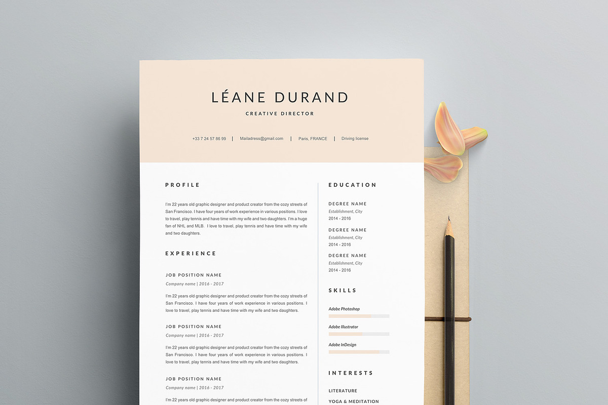 Modern Resume Template "LEANE" A4 in Resume Templates - product preview 8