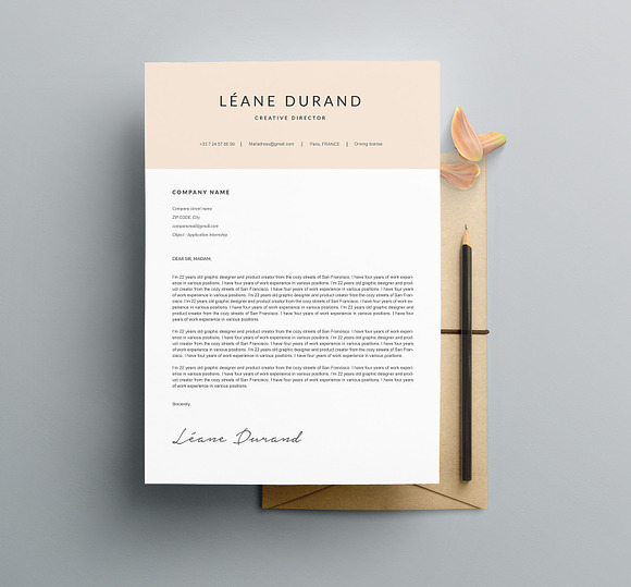 Modern Resume Template "LEANE" A4 in Resume Templates - product preview 2