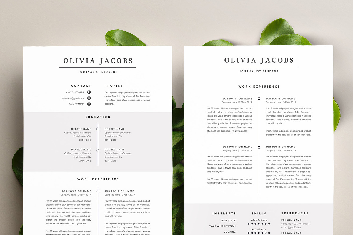 Modern Resume Template "OLIVIA" A4 in Resume Templates - product preview 8
