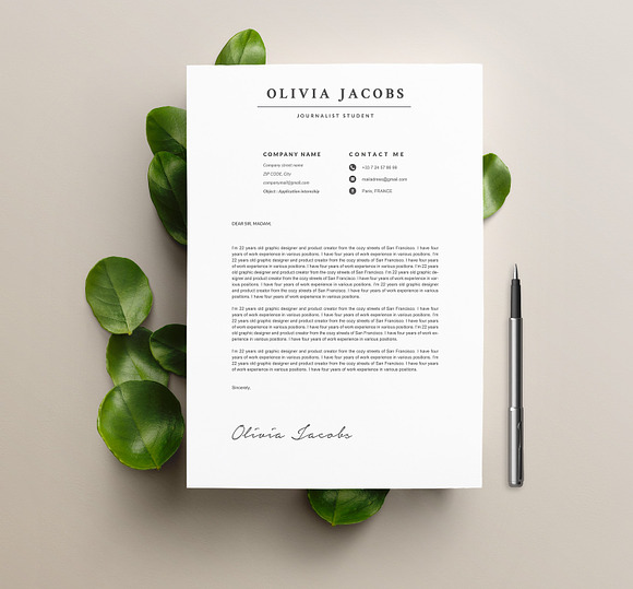 Modern Resume Template "OLIVIA" A4 in Resume Templates - product preview 1