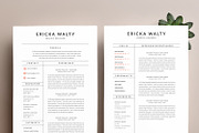 Modern Resume Template "ERICKA" A4
