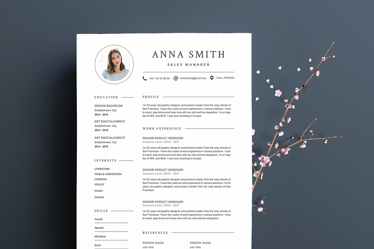 Modern Resume Template "ANNA" A4 in Resume Templates - product preview 8