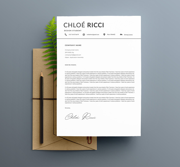 Modern Resume Template "CHLOE" A4 in Resume Templates - product preview 2