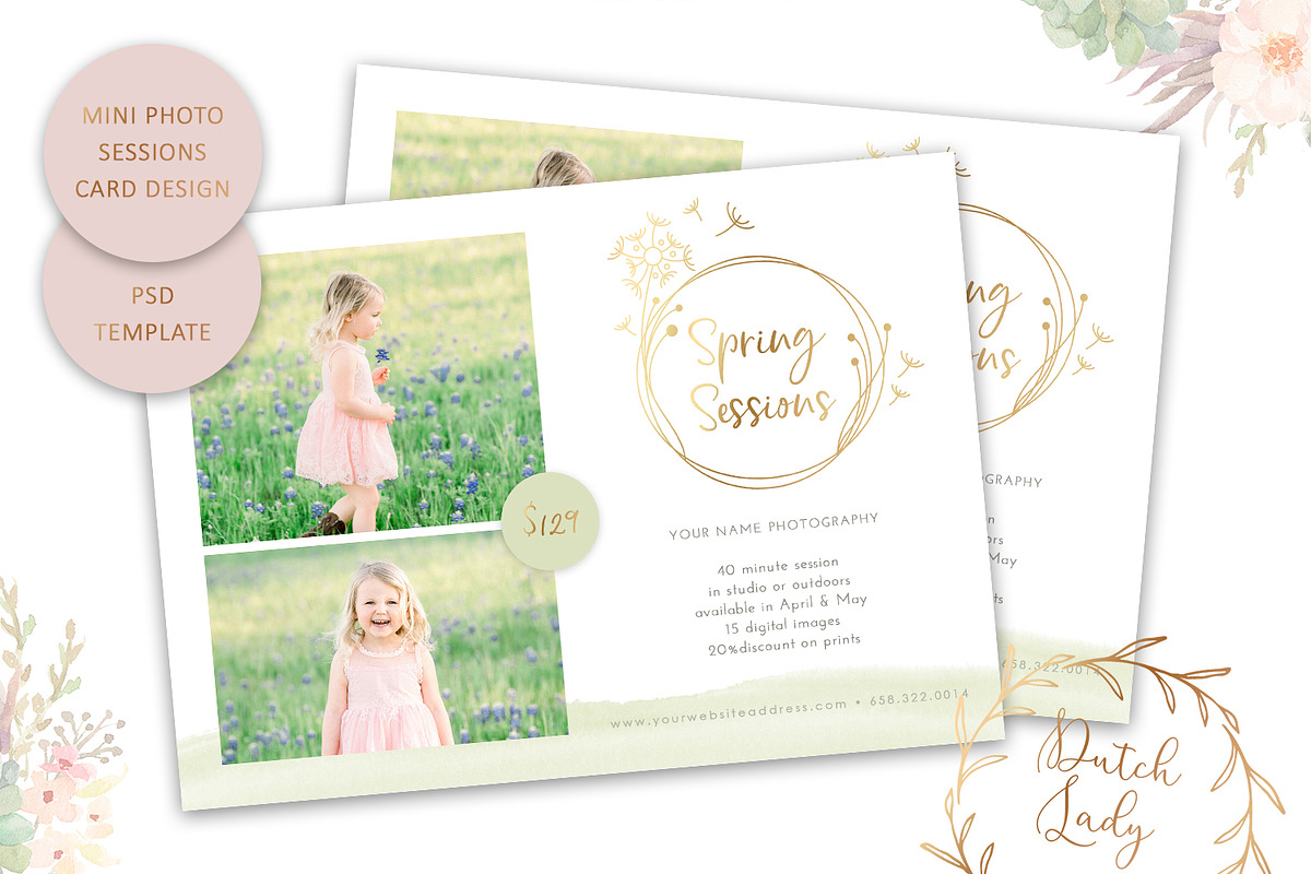 PSD Photo Session Card Template #57 in Card Templates - product preview 8