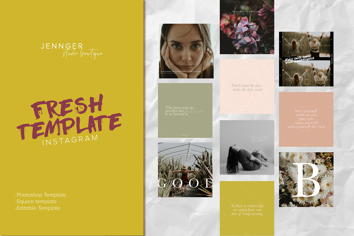 Template Instagram Fresh in Instagram Templates - product preview 8