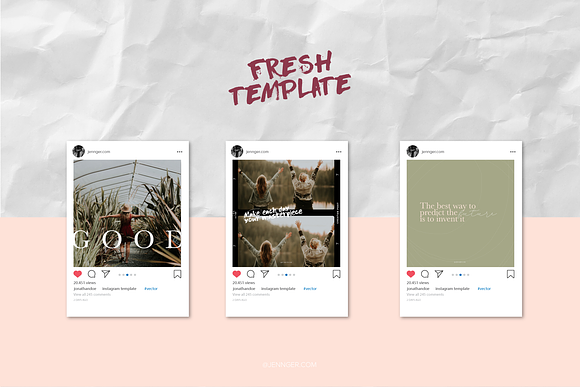 Template Instagram Fresh in Instagram Templates - product preview 3