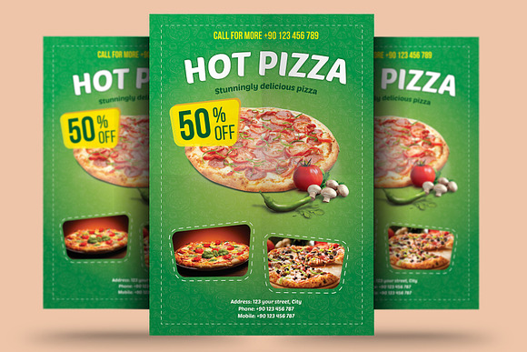 Hot Pizza Flyer in Flyer Templates - product preview 3