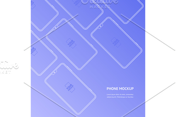 Mobile Phones Mockups Front View in Illustrations - product preview 1