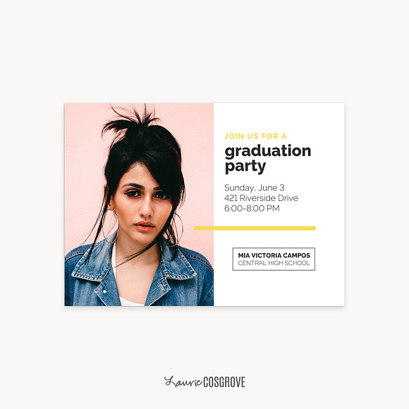 Graduation Card Template - OT5x7C in Card Templates - product preview 3