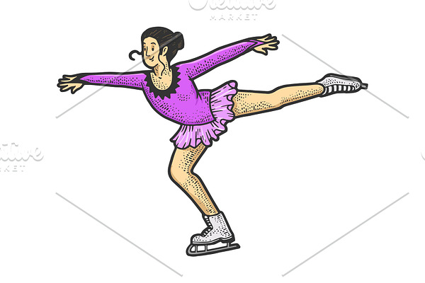 Figure ice skating athlete girl
