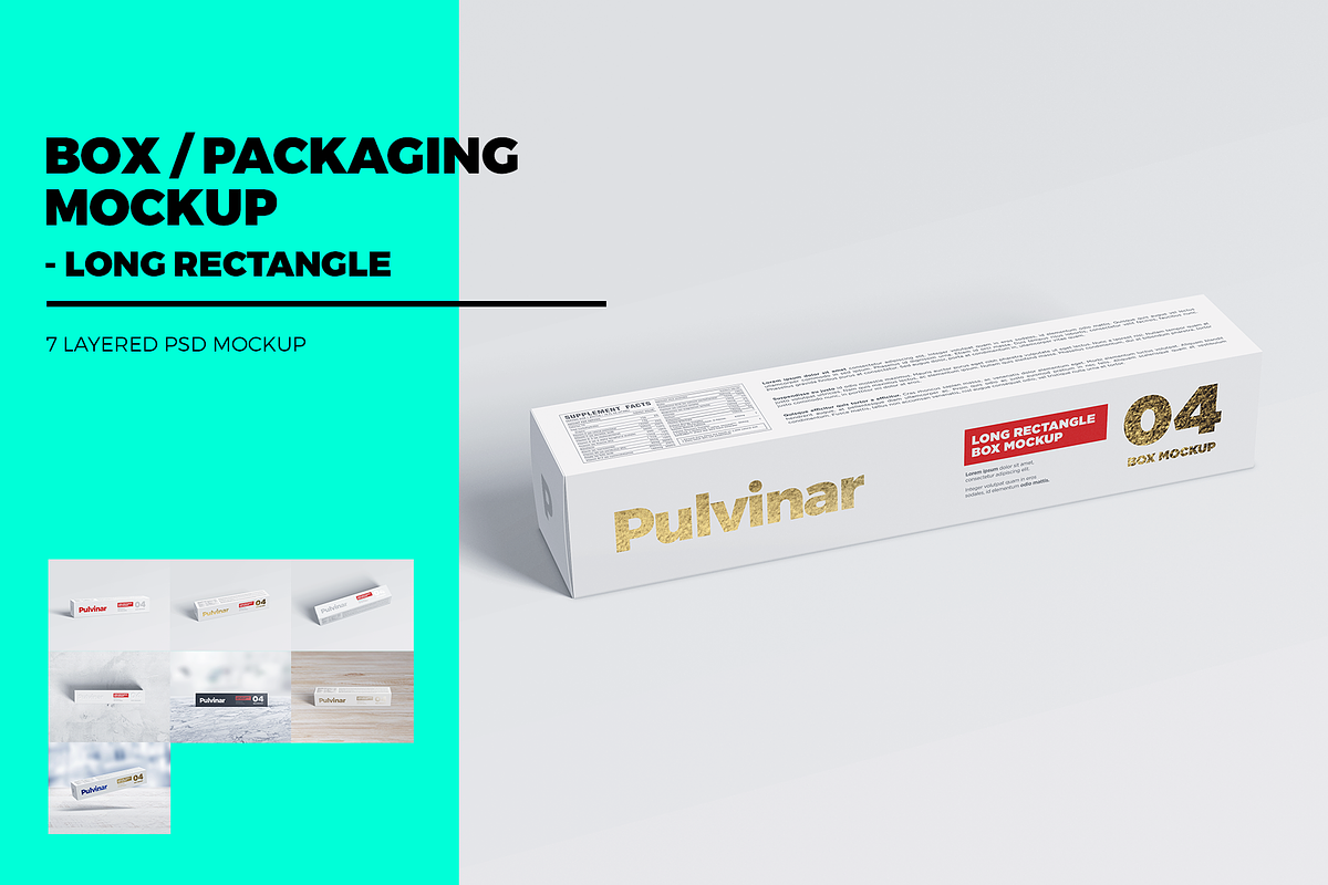 Box / Packaging - Long Rectangle in Product Mockups - product preview 8