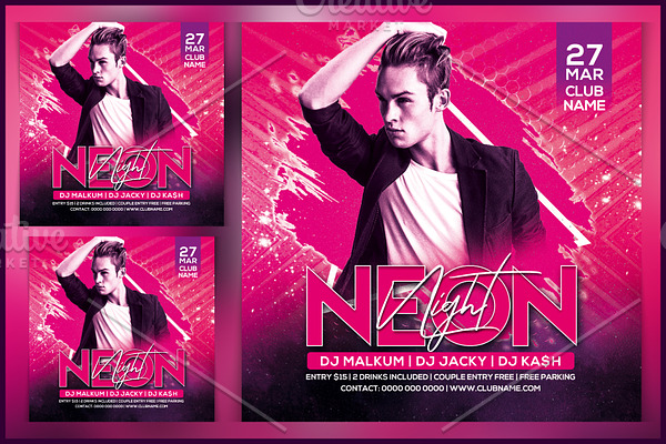 Neon Night Party Flyer