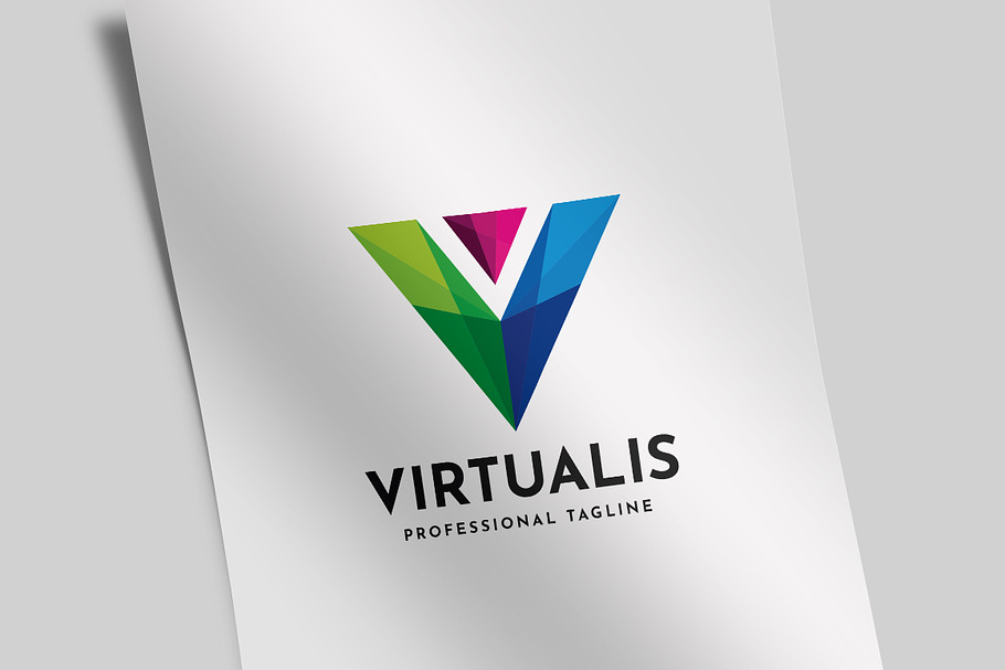 Virtualis Letter V Logo in Logo Templates - product preview 8