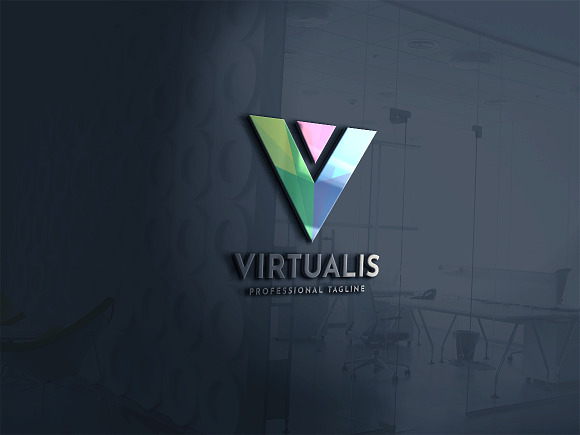 Virtualis Letter V Logo in Logo Templates - product preview 1