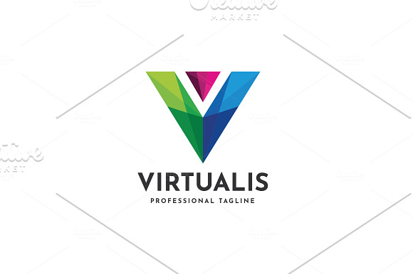 Virtualis Letter V Logo in Logo Templates - product preview 2