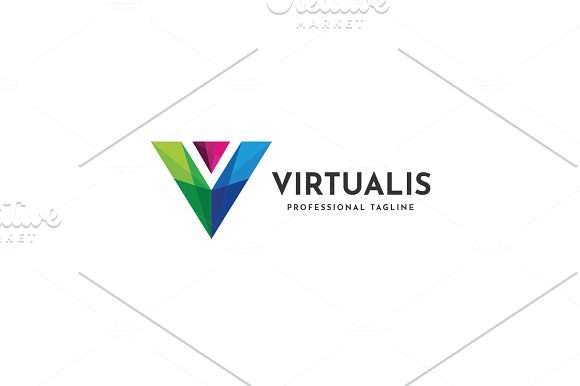Virtualis Letter V Logo in Logo Templates - product preview 3
