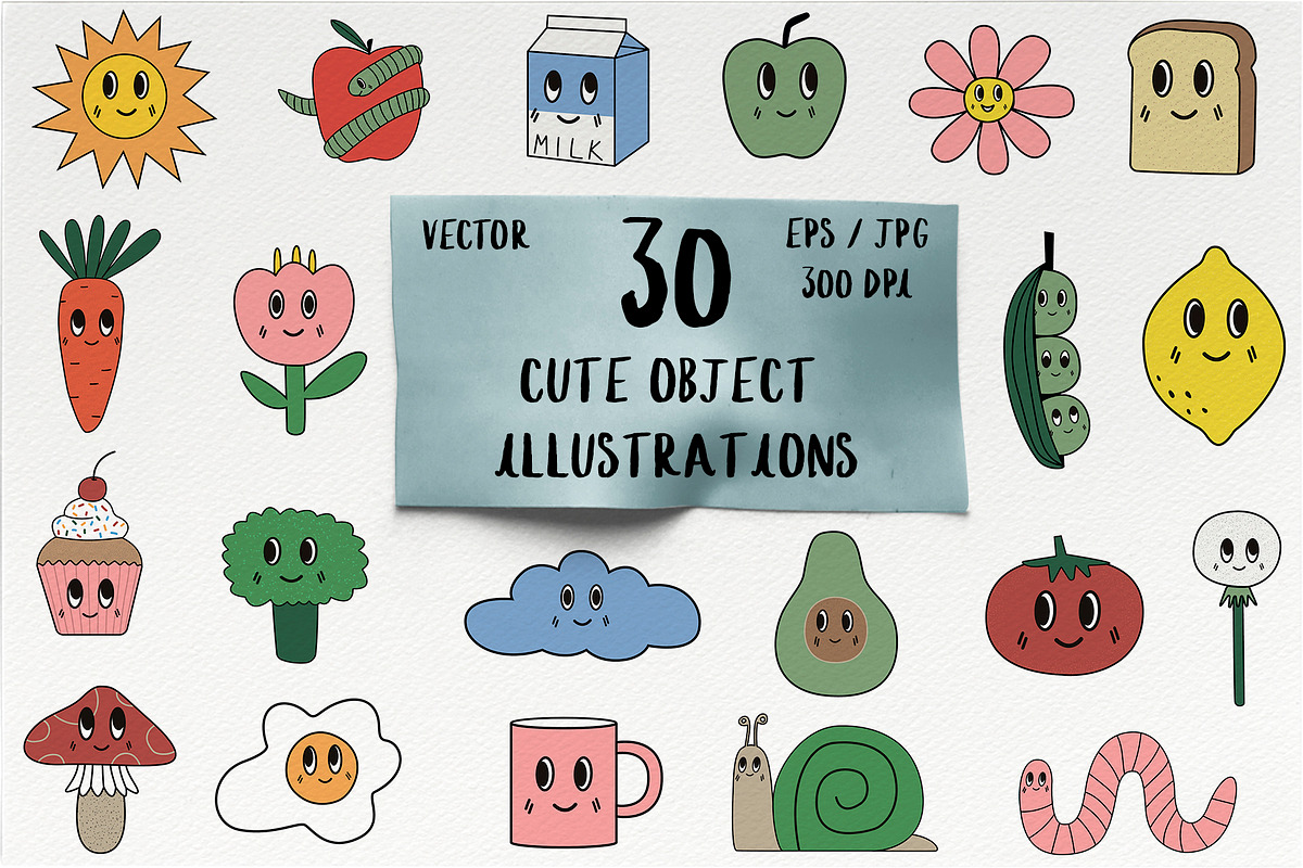 30 cute object illustrations in Objects - product preview 8