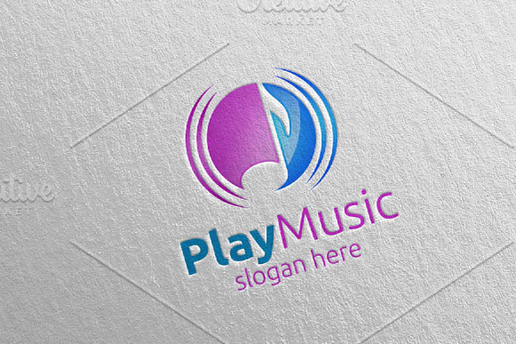 Music Logo with Note Concept 25 in Logo Templates - product preview 3