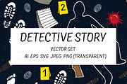 Detective story - vector set