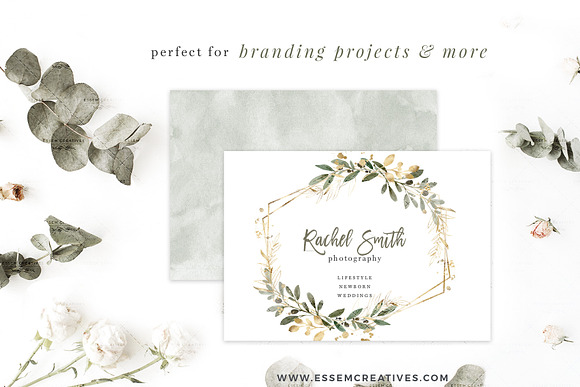 Watercolor Olive Branch Clipart Gold in Illustrations - product preview 2