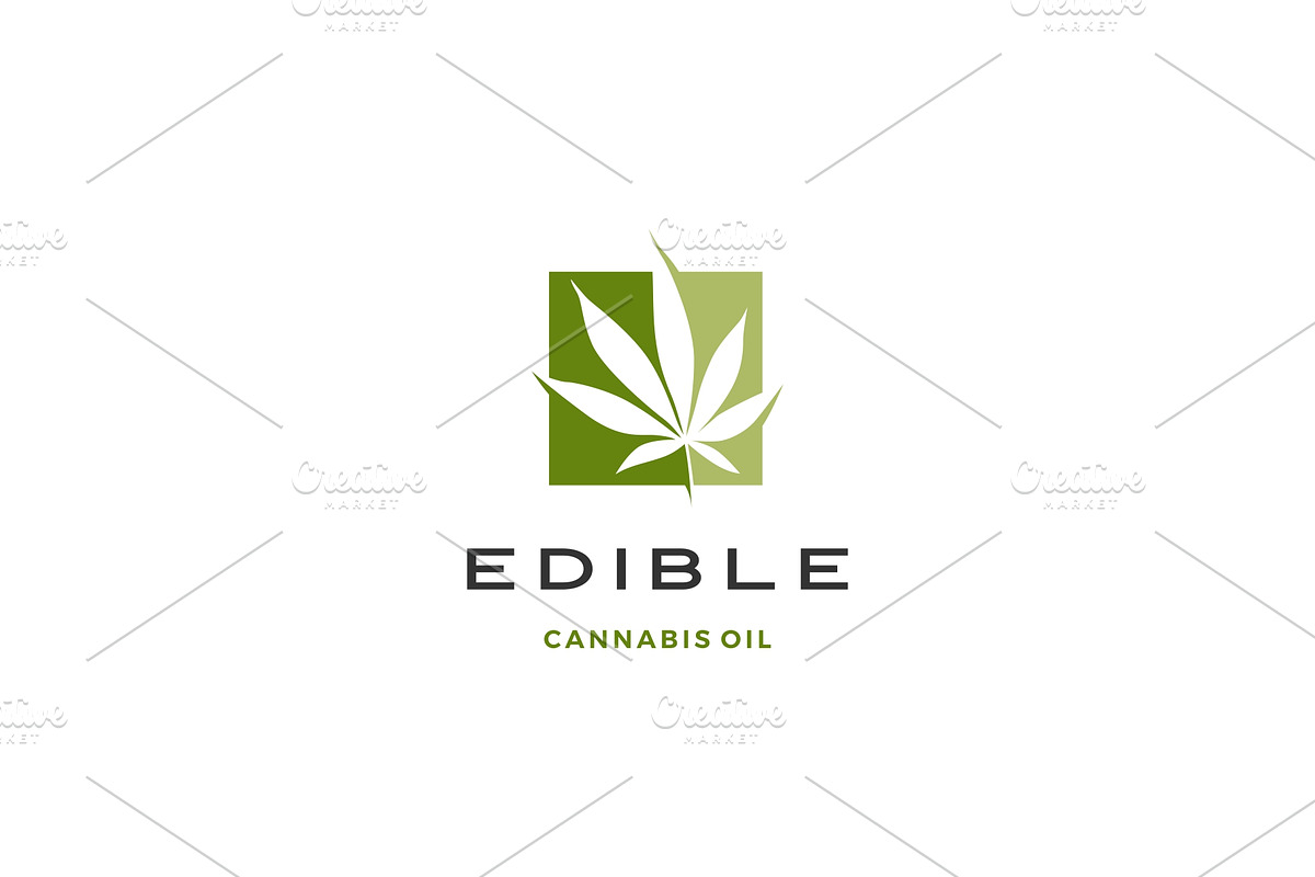 cannabis leaf square logo vector in Logo Templates - product preview 8