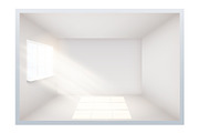 Example of empty room with window on