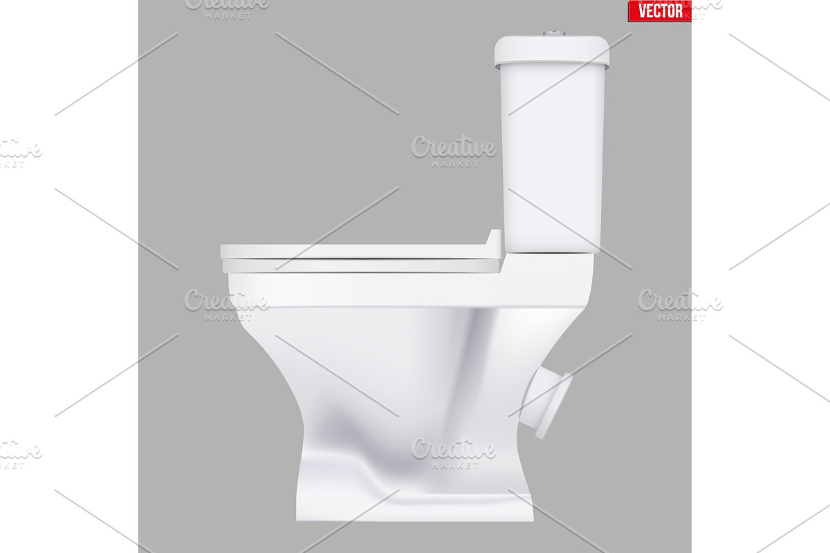 Ceramic toilet classic model in Objects - product preview 8