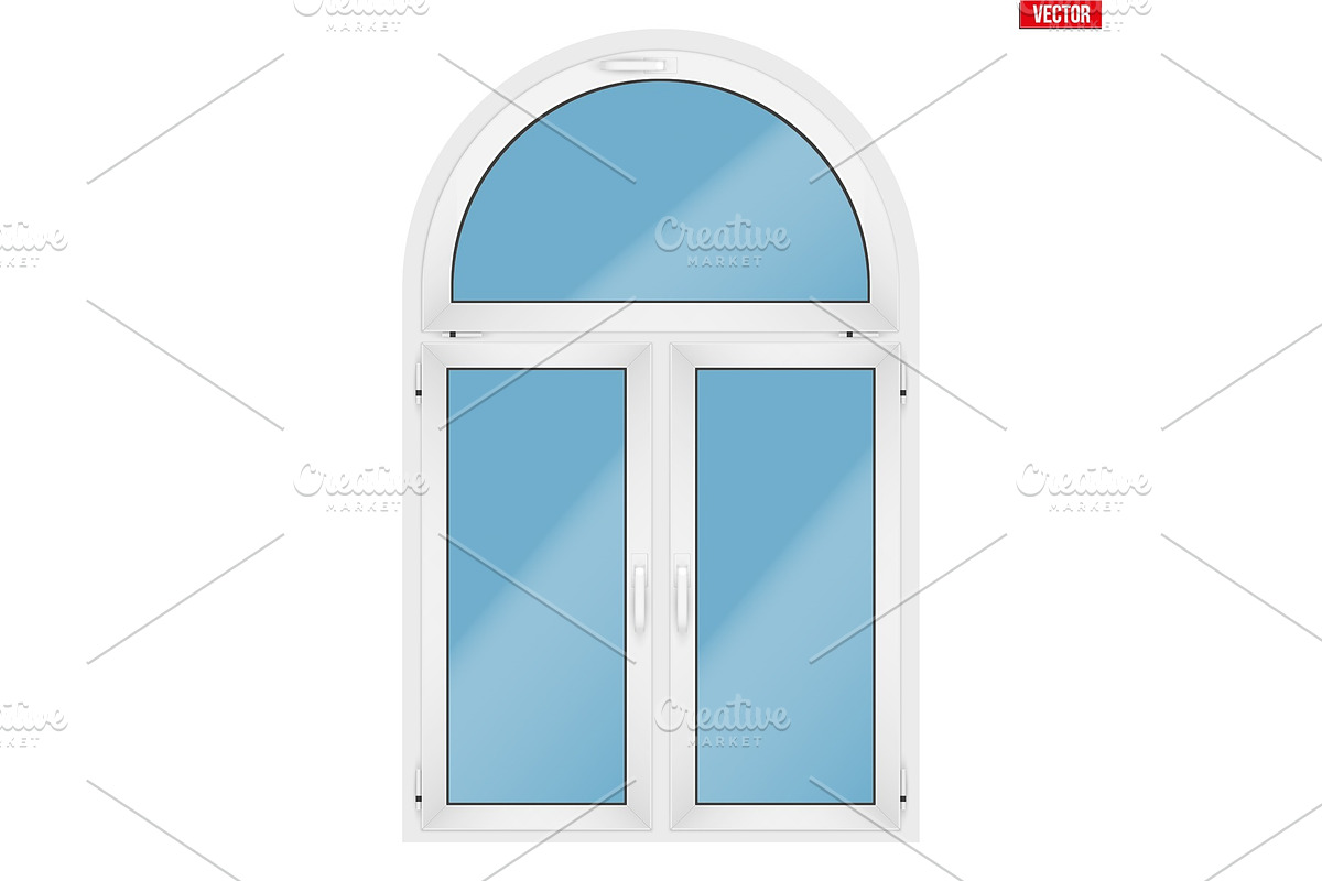 PVC window with arch in Objects - product preview 8