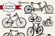 Vintage Bicycles Clipart