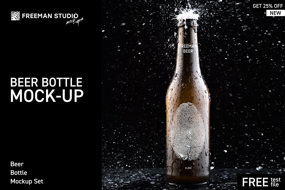 Beer Bottle Mock-Up Set in Product Mockups - product preview 8