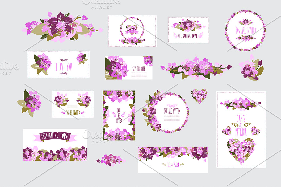 Orchid Floral Cards in Postcard Templates - product preview 8