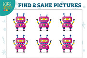 Find two same pictures game vector
