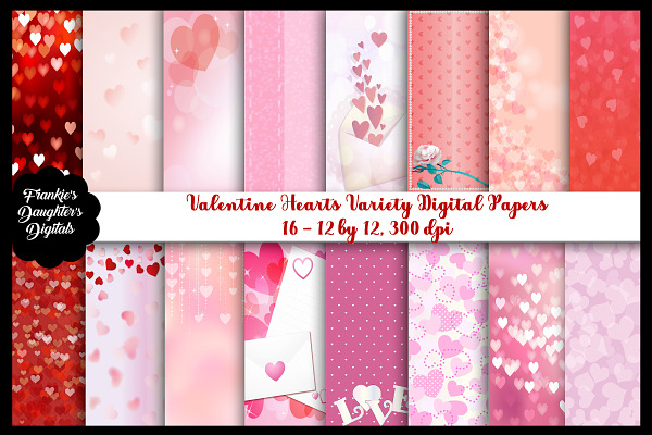 Valentine Hearts Variety Papers