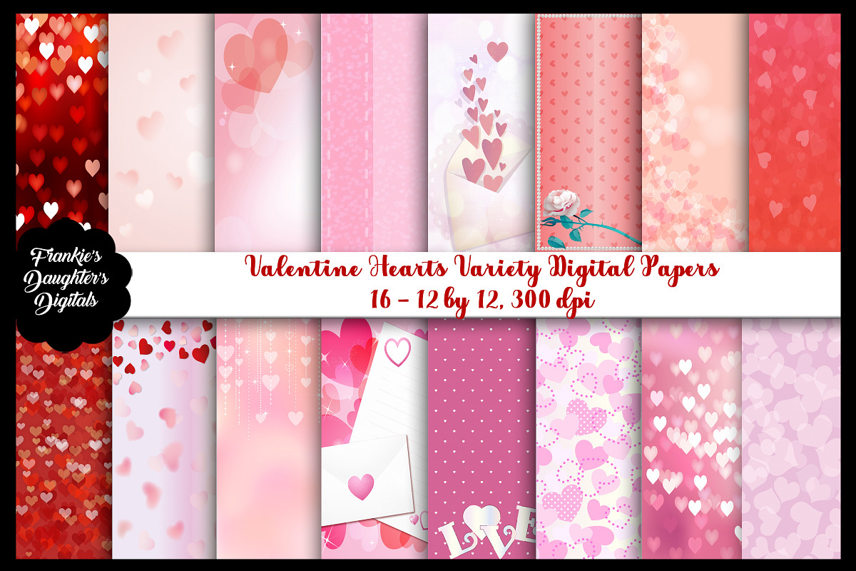 Valentine Hearts Variety Papers in Patterns - product preview 8