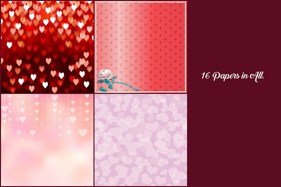 Valentine Hearts Variety Papers in Patterns - product preview 3