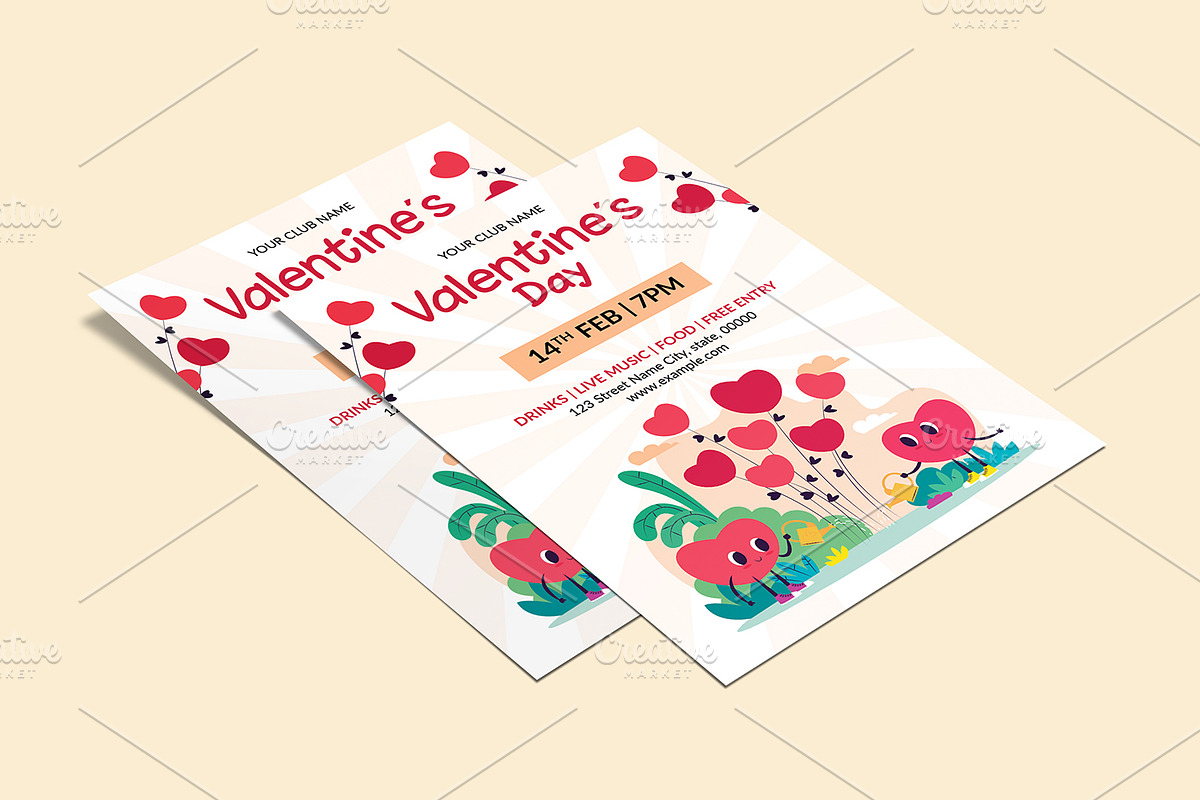 Valentines Day Party Flyer V1139 in Flyer Templates - product preview 8