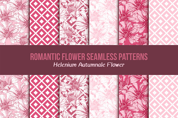 Romantic Flower Seamless Patterns in Patterns - product preview 4