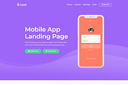 Leon - Mobile App Landing Page HTML