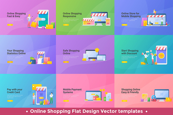 Mobile Shopping Online Vector design
