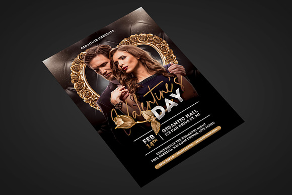 Valentine Flyer Black Gold in Flyer Templates - product preview 1