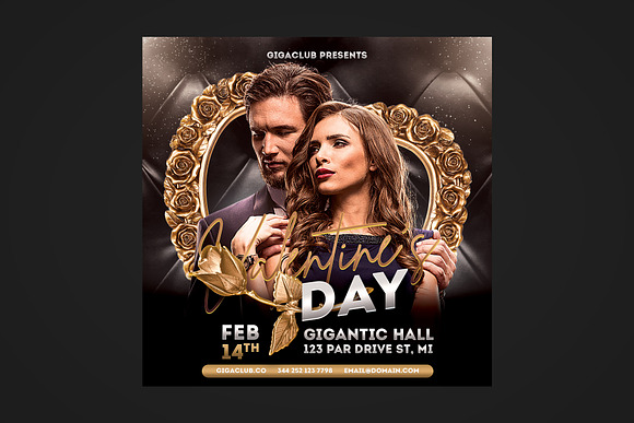 Valentine Flyer Black Gold in Flyer Templates - product preview 4