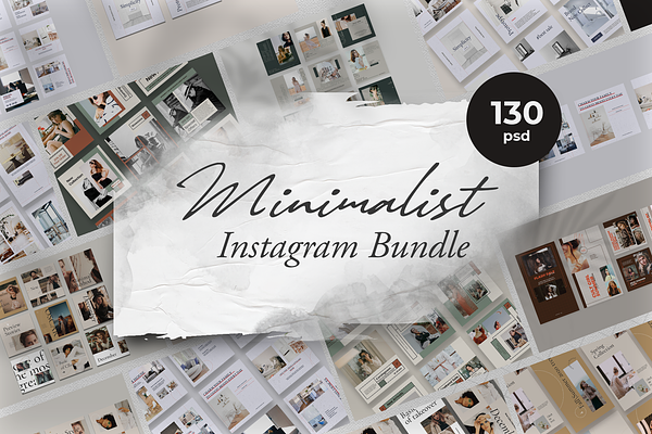 130 Minimalist Instagram Bundle