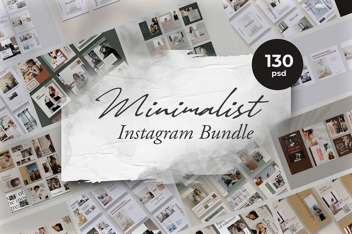 130 Minimalist Instagram Bundle in Instagram Templates - product preview 8