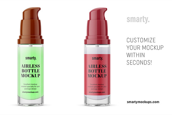 Cosmetic airless bottle mockup in Product Mockups - product preview 2