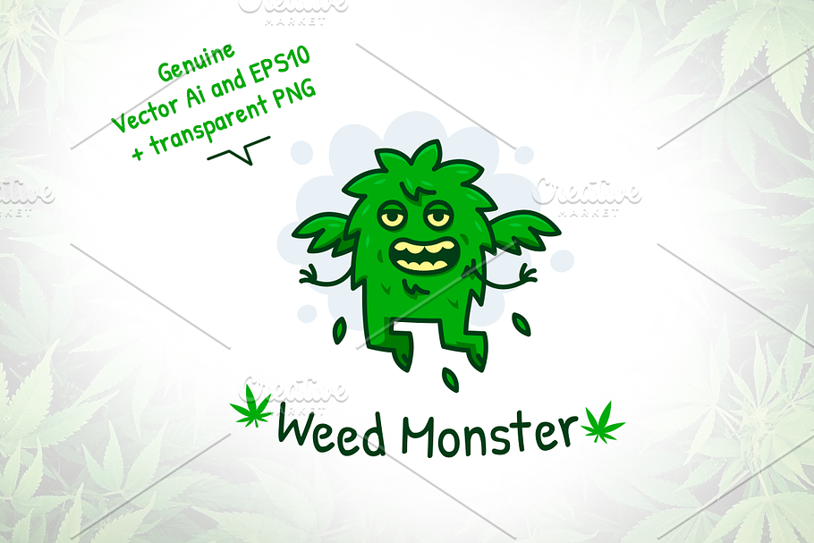 Weed Monster in Logo Templates - product preview 8