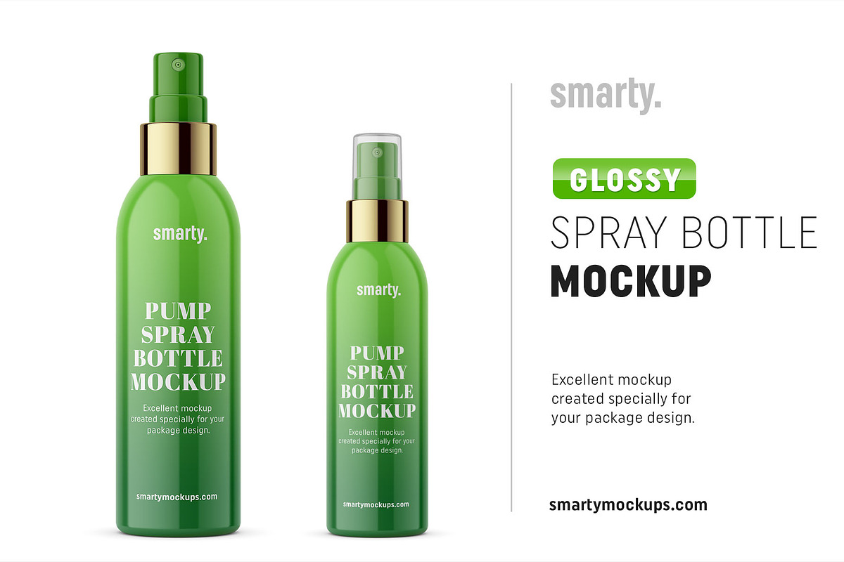 Glossy spray cosmetic bottle mockup in Product Mockups - product preview 8