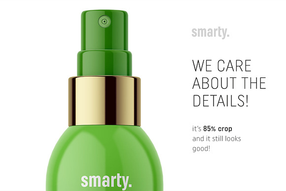 Glossy spray cosmetic bottle mockup in Product Mockups - product preview 3